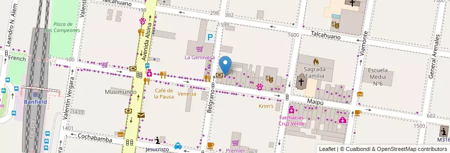 Mapa de ubicacion de Foto Claudio en Argentina, Buenos Aires, Partido De Lomas De Zamora, Banfield.