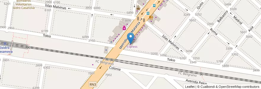Mapa de ubicacion de Fotorama en Arjantin, Buenos Aires, Partido De La Matanza, Isidro Casanova.