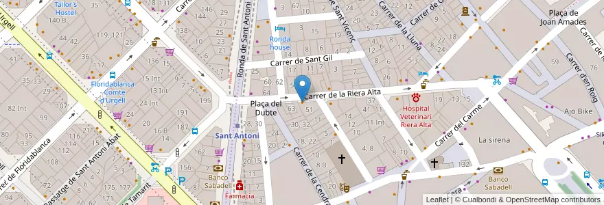 Mapa de ubicacion de Foxy Bar en Spanien, Katalonien, Barcelona, Barcelonès, Barcelona.