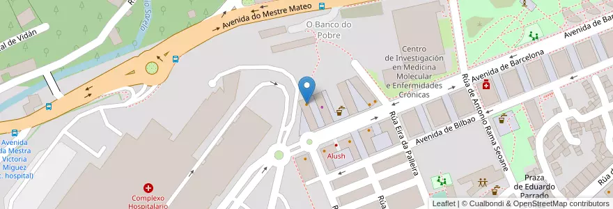 Mapa de ubicacion de Fraîche en Espagne, Galice, A Corogne, Santiago, Santiago De Compostela.