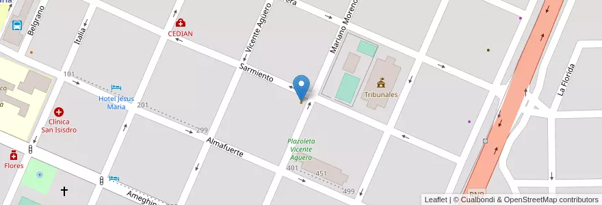 Mapa de ubicacion de Franceschi en Argentina, Córdoba, Departamento Colón, Pedanía Cañas.
