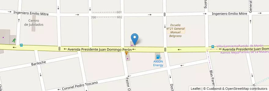 Mapa de ubicacion de Franchesco en Arjantin, Buenos Aires, Partido De Morón, Villa Sarmiento.
