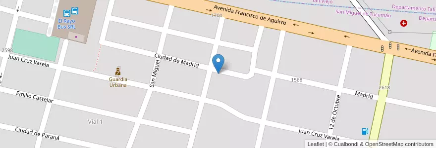 Mapa de ubicacion de Francisco de Aguirre en Arjantin, Tucumán, San Miguel De Tucumán, Departamento Capital, San Miguel De Tucumán.