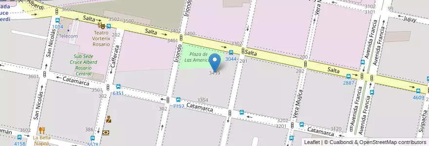 Mapa de ubicacion de Francisco de Gurruchaga 394 en アルゼンチン, サンタフェ州, Departamento Rosario, Municipio De Rosario, ロサリオ.