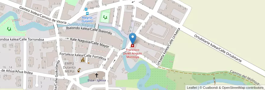 Mapa de ubicacion de Francisco Javier Angulo Montoya en Espanha, Comunidade Autónoma Do País Basco, Araba/Álava, Arabako Lautada/Llanada Alavesa, Alegría-Dulantzi.