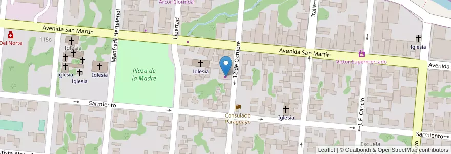 Mapa de ubicacion de Francisco Mayans Motos en アルゼンチン, フォルモサ州, Departamento Pilcomayo, Municipio De Clorinda, Clorinda.