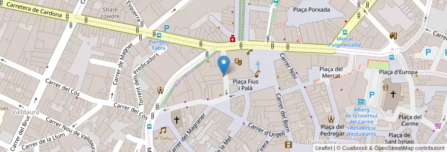 Mapa de ubicacion de Frankfurt Cal Marcel·lí Pa i Vi en 스페인, Catalunya, Barcelona, Bages, Manresa.