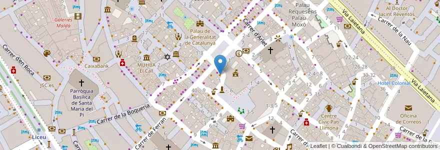 Mapa de ubicacion de Frankfurt Sant Jaume en Sepanyol, Catalunya, Barcelona, Barcelonès, Barcelona.
