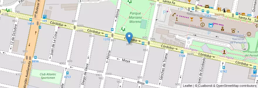 Mapa de ubicacion de Franklin D. Roosvelt 90 en アルゼンチン, サンタフェ州, Departamento Rosario, Municipio De Rosario, ロサリオ.