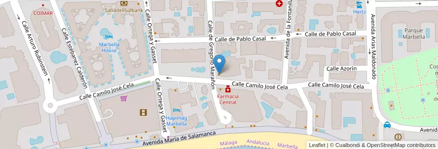 Mapa de ubicacion de Franks´s en Espanha, Andaluzia, Málaga, Costa Del Sol Occidental, Marbella.