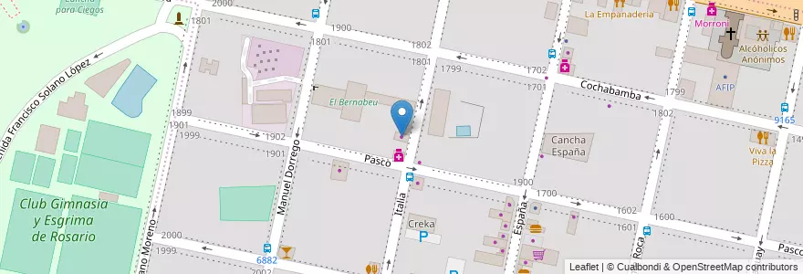 Mapa de ubicacion de Fratelli en アルゼンチン, サンタフェ州, Departamento Rosario, Municipio De Rosario, ロサリオ.