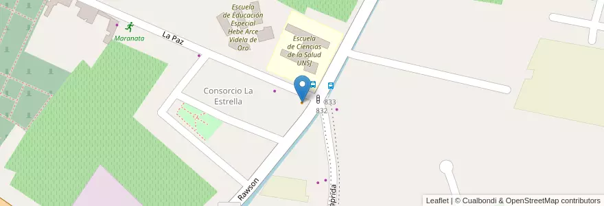 Mapa de ubicacion de Fratelli Pizzería en アルゼンチン, サンフアン州, チリ, Albardón.