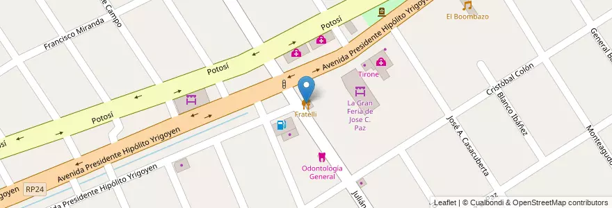 Mapa de ubicacion de Fratelli en Arjantin, Buenos Aires, Partido De José C. Paz.