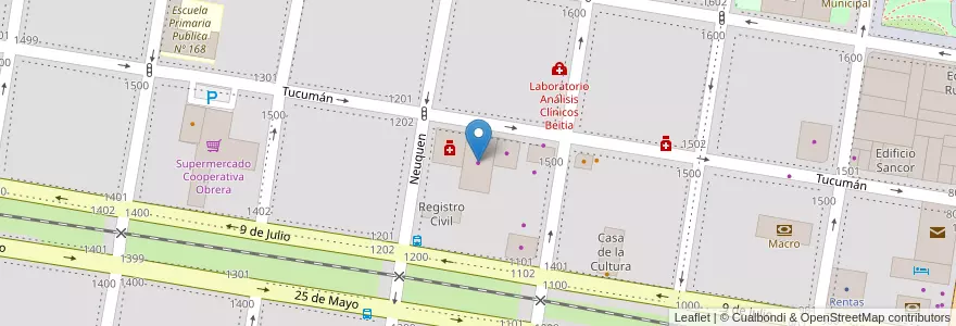 Mapa de ubicacion de Fravega en الأرجنتين, ريو نيغرو, General Roca, Departamento General Roca, General Roca.