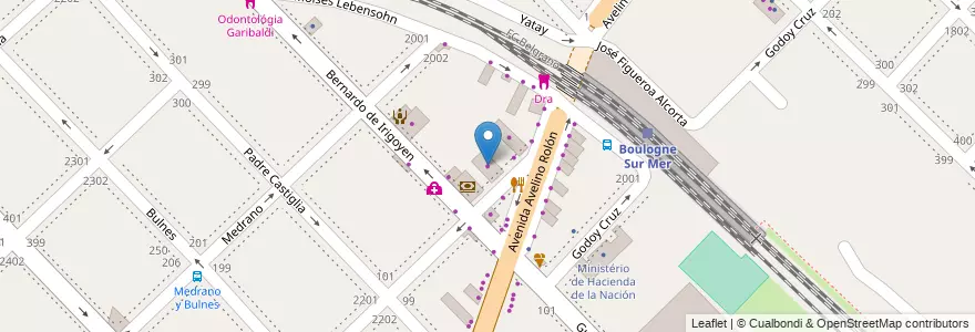 Mapa de ubicacion de Frávega en الأرجنتين, بوينس آيرس, Partido De San Isidro, Boulogne Sur Mer.