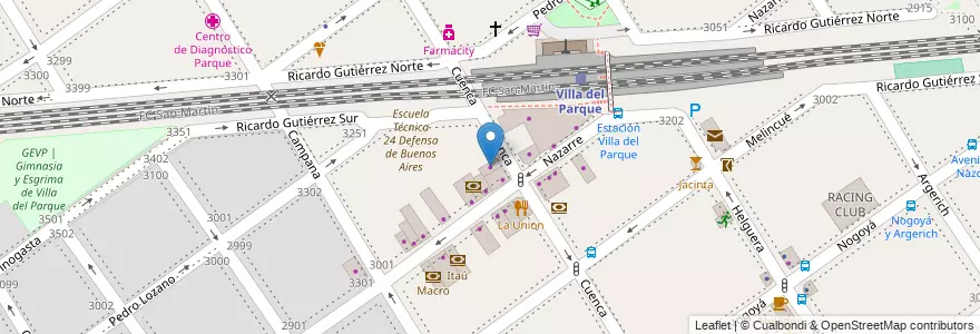 Mapa de ubicacion de Frávega, Villa del Parque en Argentinië, Ciudad Autónoma De Buenos Aires, Buenos Aires, Comuna 11.