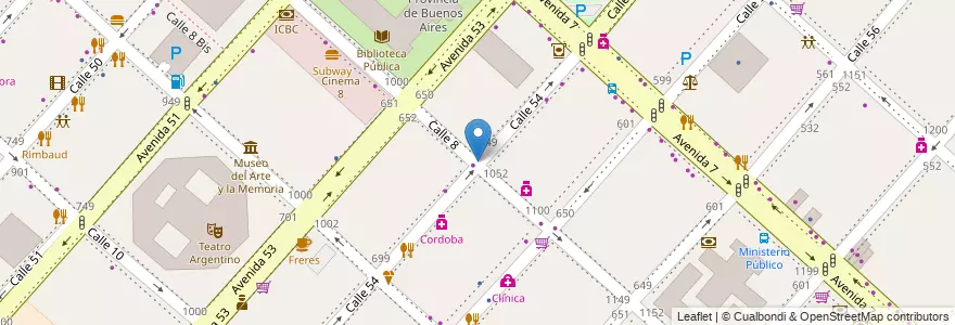 Mapa de ubicacion de Frawens, Casco Urbano en アルゼンチン, ブエノスアイレス州, Partido De La Plata, La Plata.