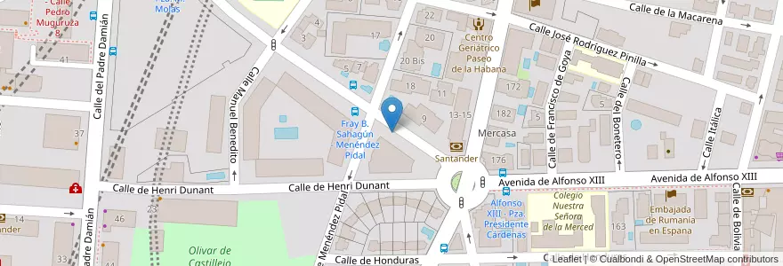 Mapa de ubicacion de FRAY BERNARDINO SAHAGUN, CALLE, DE,24 en اسپانیا, بخش خودمختار مادرید, بخش خودمختار مادرید, Área Metropolitana De Madrid Y Corredor Del Henares, مادرید.