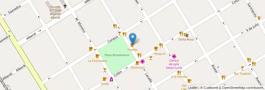 Mapa de ubicacion de Freddo en الأرجنتين, بوينس آيرس, Partido De Quilmes, Quilmes.