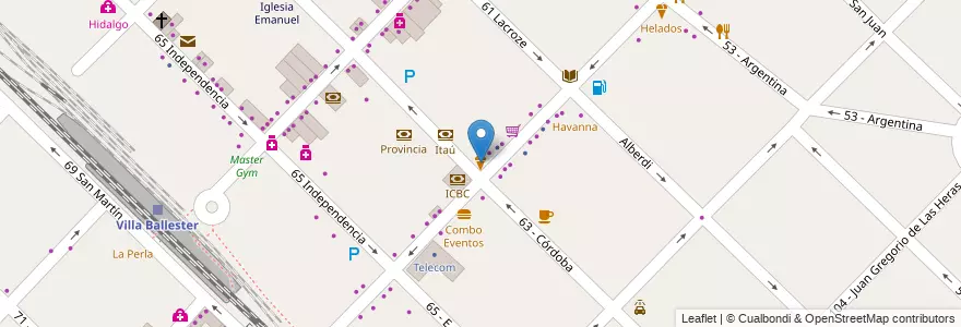 Mapa de ubicacion de Freddo en 阿根廷, 布宜诺斯艾利斯省, Partido De General San Martín, Villa Ballester.