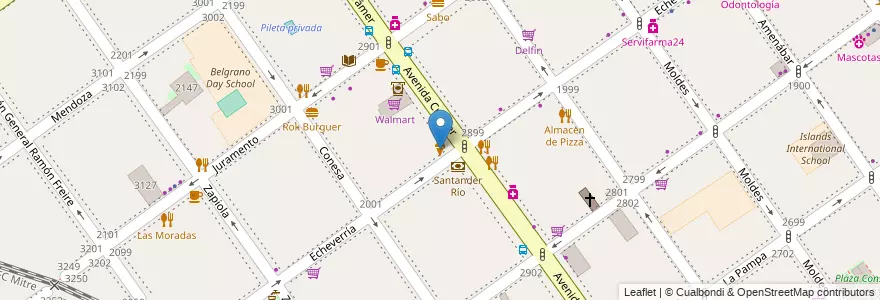 Mapa de ubicacion de Freddo, Belgrano en آرژانتین, Ciudad Autónoma De Buenos Aires, Buenos Aires, Comuna 13.