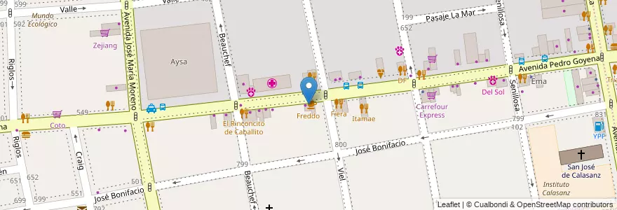 Mapa de ubicacion de Freddo, Caballito en الأرجنتين, Ciudad Autónoma De Buenos Aires, Buenos Aires, Comuna 6.