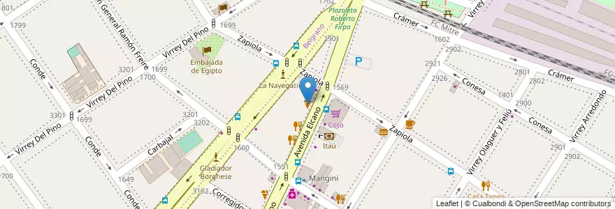 Mapa de ubicacion de Freddo, Colegiales en アルゼンチン, Ciudad Autónoma De Buenos Aires, ブエノスアイレス.