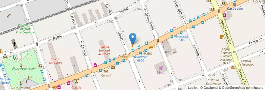Mapa de ubicacion de Freddo, Flores en Argentinië, Ciudad Autónoma De Buenos Aires, Comuna 7, Buenos Aires.