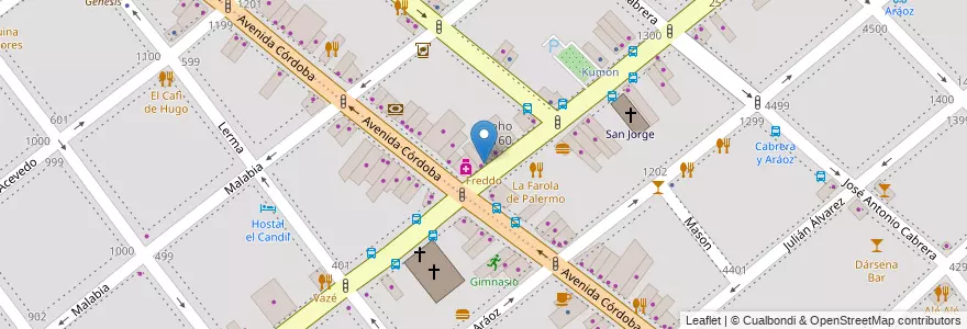 Mapa de ubicacion de Freddo, Palermo en Argentina, Autonomous City Of Buenos Aires, Autonomous City Of Buenos Aires, Comuna 15.