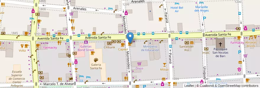 Mapa de ubicacion de Freddo, Recoleta en آرژانتین, Ciudad Autónoma De Buenos Aires, Comuna 2, Comuna 1, Buenos Aires.
