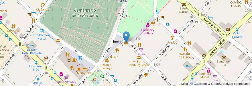 Mapa de ubicacion de freddo, Recoleta en Argentine, Ciudad Autónoma De Buenos Aires, Comuna 2, Buenos Aires.