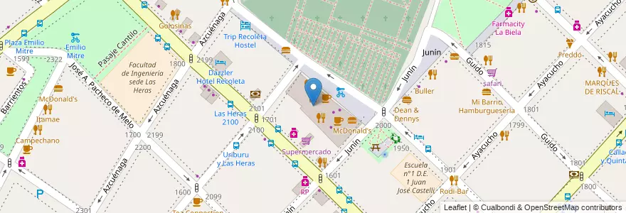 Mapa de ubicacion de Freddo, Recoleta en Argentine, Ciudad Autónoma De Buenos Aires, Comuna 2, Buenos Aires.