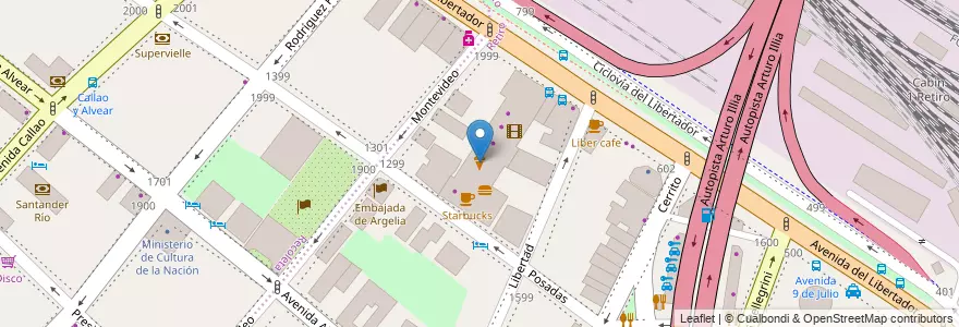 Mapa de ubicacion de Freddo, Retiro en Argentinië, Ciudad Autónoma De Buenos Aires, Comuna 1, Buenos Aires.