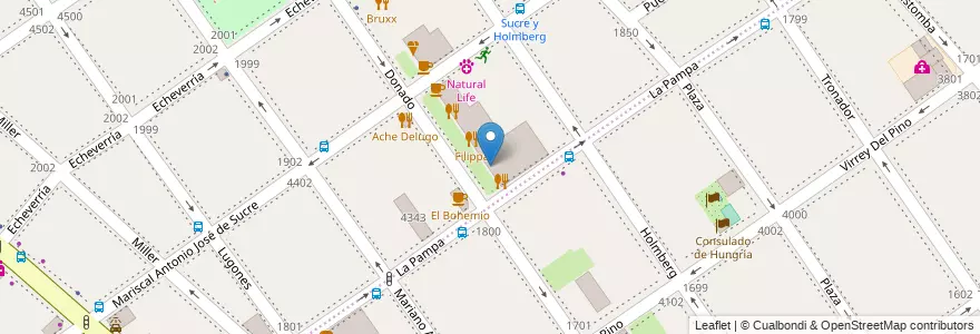 Mapa de ubicacion de Freddo, Villa Urquiza en アルゼンチン, Ciudad Autónoma De Buenos Aires, Comuna 12, ブエノスアイレス.