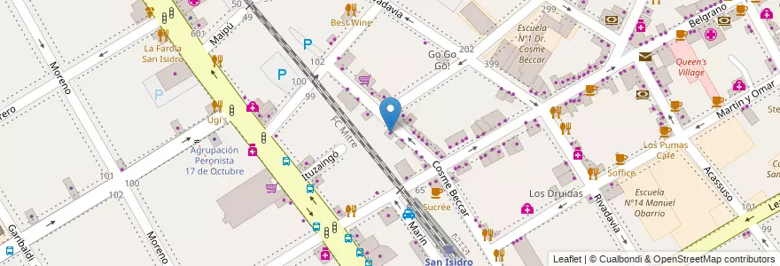 Mapa de ubicacion de Fredy's en Аргентина, Буэнос-Айрес, Partido De San Isidro, San Isidro.