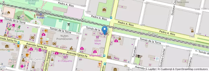 Mapa de ubicacion de Free Shop Independencia en Arjantin, Santa Fe, Departamento Rosario, Municipio De Funes, Funes.