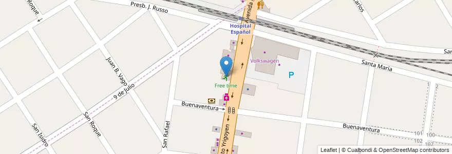 Mapa de ubicacion de Free time en Argentina, Buenos Aires, Partido De Lomas De Zamora, Turdera.
