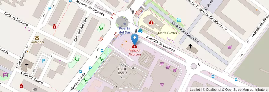 Mapa de ubicacion de FREMAP Alcorcón en Espagne, Communauté De Madrid, Communauté De Madrid, Área Metropolitana De Madrid Y Corredor Del Henares, Alcorcón.