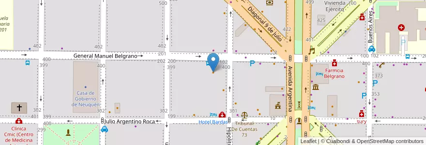 Mapa de ubicacion de Freund Restobar en آرژانتین, شیلی, استان نئوکن, Departamento Confluencia, Municipio De Neuquén, Neuquén.