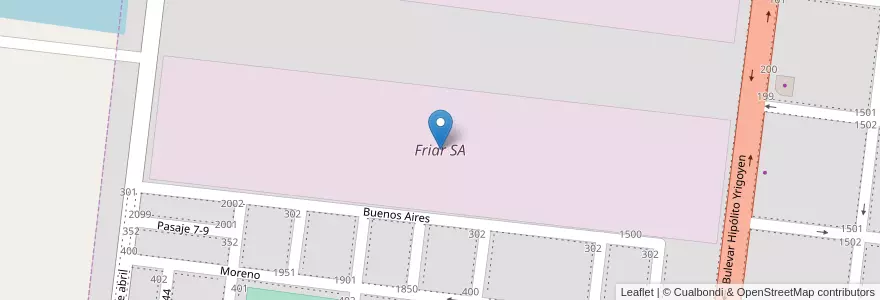 Mapa de ubicacion de Friar SA en Arjantin, Santa Fe, Departamento General Obligado, Municipio De Reconquista, Reconquista.