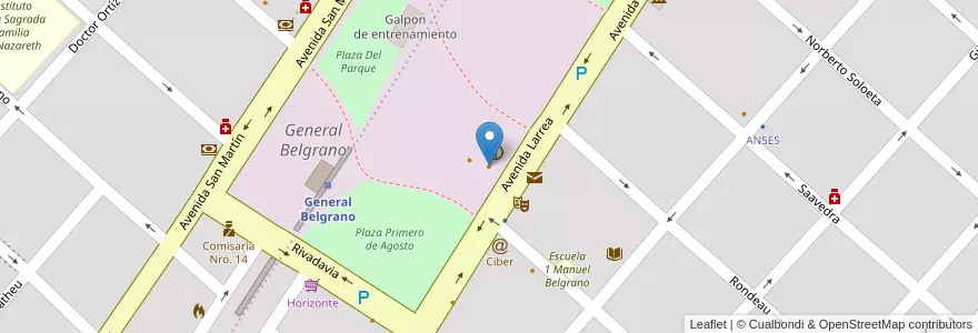 Mapa de ubicacion de Frida en アルゼンチン, ブエノスアイレス州, Partido De General Belgrano, General Belgrano.