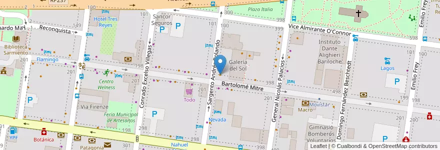 Mapa de ubicacion de Friends en Arjantin, Şili, Río Negro, Departamento Bariloche, Municipio De San Carlos De Bariloche, San Carlos De Bariloche.
