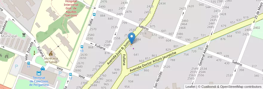 Mapa de ubicacion de Friends en Arjantin, Buenos Aires, Partido De Pergamino.