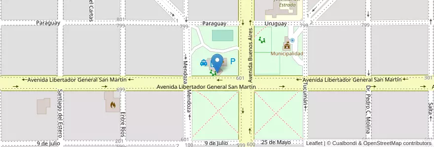 Mapa de ubicacion de Frigor en Arjantin, Córdoba, Departamento Tercero Arriba, Pedanía Salto, Municipio De Almafuerte, Almafuerte.