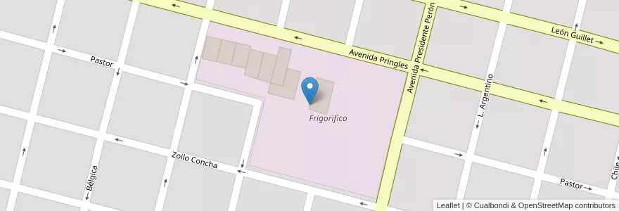 Mapa de ubicacion de Frigorìfico en 阿根廷, San Luis, General Pedernera, Villa Mercedes, Municipio De Villa Mercedes.