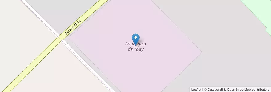 Mapa de ubicacion de Frigorífico de Toay en الأرجنتين, La Pampa, Departamento Toay, Municipio De Toay.