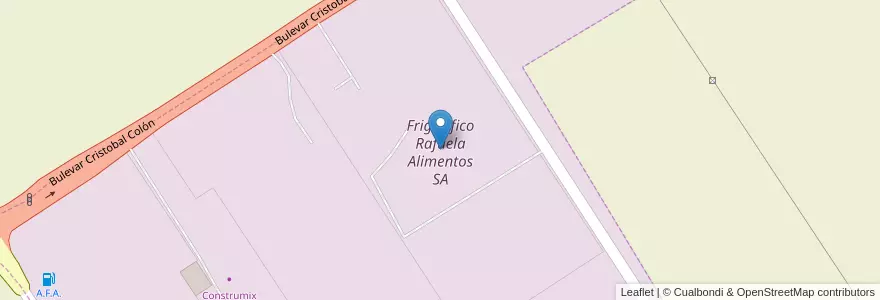 Mapa de ubicacion de Frigorifico Rafaela Alimentos SA en Arjantin, Santa Fe, Departamento Caseros, Municipio De Casilda, Casilda.