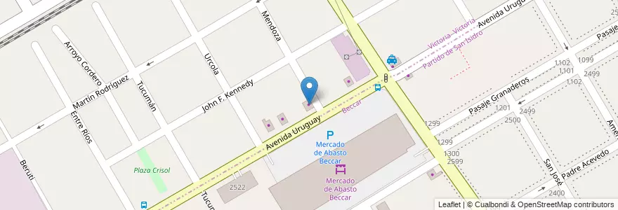 Mapa de ubicacion de Frigorífico en Arjantin, Buenos Aires, Partido De San Isidro, Partido De San Fernando, Beccar, Victoria.