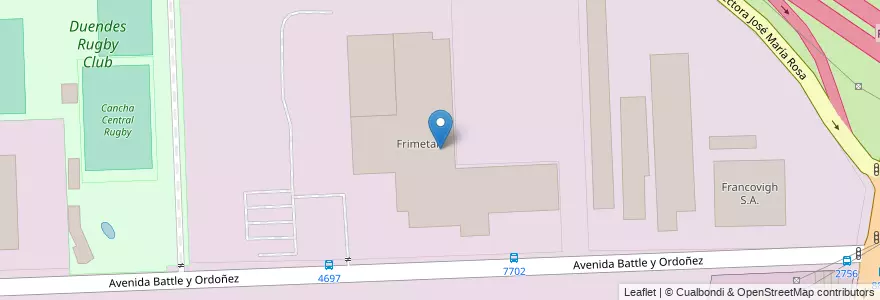 Mapa de ubicacion de Frimetal en Аргентина, Санта-Фе, Departamento Rosario, Municipio De Rosario, Росарио.