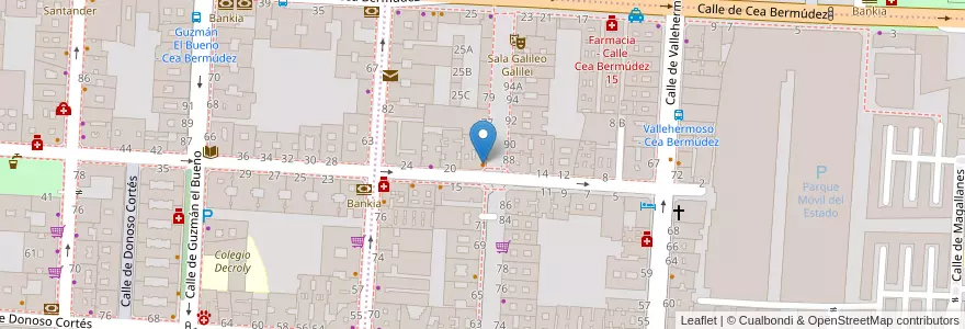 Mapa de ubicacion de Frisbee Burger en Spanien, Autonome Gemeinschaft Madrid, Autonome Gemeinschaft Madrid, Área Metropolitana De Madrid Y Corredor Del Henares, Madrid.